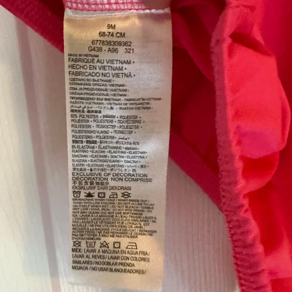 Nike Kids Pink One-Piece Swimsuit with Multicolor Straps